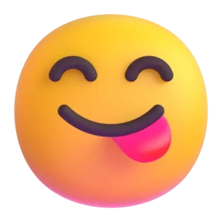 😋 อิโมจิ, ยิ้ม, มีความสุข, ลิ้น, น่ารัก telegram sticker