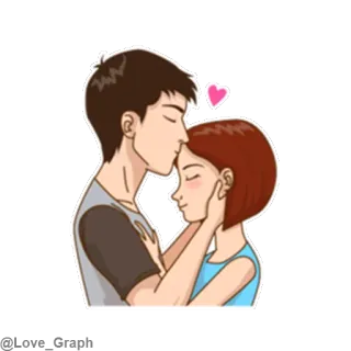 😘 love, couple, kiss, romance, affection telegram sticker