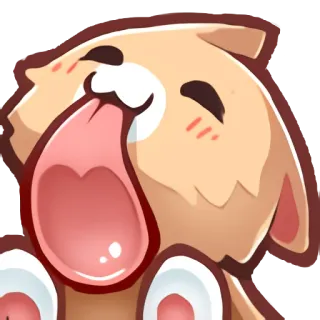😝 หมา, ลิ้น, การ์ตูน, น่ารัก, มีความสุข telegram sticker