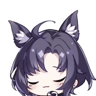🤩 Anime, Kreskówka, Postać, Kawaii, Słodki, Kocie uszy telegram sticker