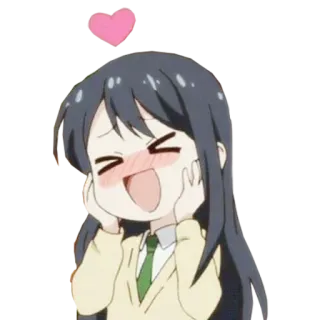 🥰 动漫, 女孩, 爱心, 可爱, 快乐, 卡通 telegram sticker