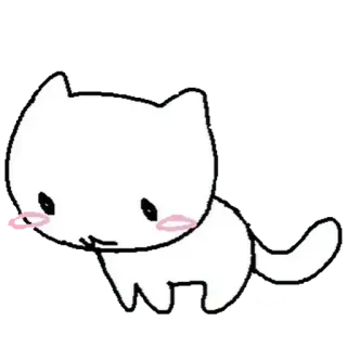 😀 cat, kitten, cute, pet, animal, white, kawaii, cartoon telegram sticker