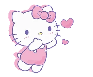 💞 Hello Kitty hello kitty, lindo, corazones, rosa, dibujos animados whatsapp sticker