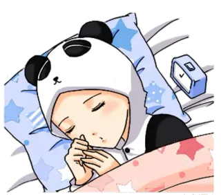 😴 durmiendo, panda, pijama, despertador, lindo, cama whatsapp sticker