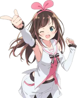😘 Kizuna AI garota anime, fofa, vtuber, youtuber virtual, piscadela, Kizuna AI telegram sticker