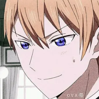 😏 OVA 假 Anime, Männlich, Grinsen, Porträt telegram sticker