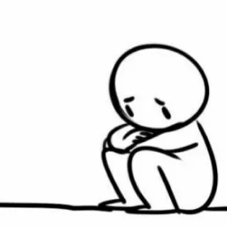 😭 triste, piangendo, arrabbiato, solo, semplice, schizzo telegram sticker