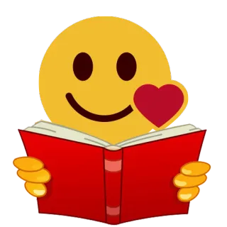 📔 Emoji, Libro, Lectura, Corazón, Amor, Sonrisa, Educación telegram sticker