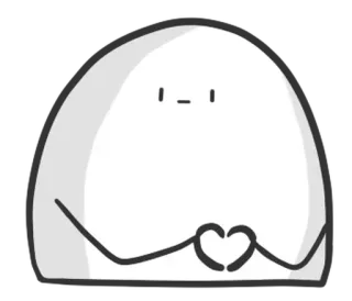🥚 Blob, Coração, Amor, Fofo, Simples, Branco, Kawaii telegram sticker