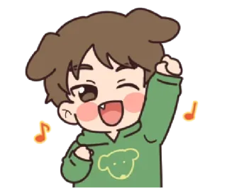 🎶 cartoon, happy, celebration, fun, music, dog, smile telegram sticker