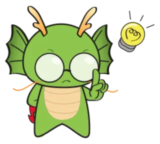💡 kartun, monster, bohlam, ide, kacamata, naga, karakter telegram sticker