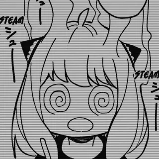 🥜 STEAM シュ Anime, Manga, Cartoon, Steam, Benommen, Spiralaugen telegram sticker