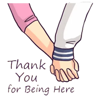 ❤ Thank you for Being Here Obrigado, Mãos, Amizade, Apoio, Agradecimento, Incentivo telegram sticker