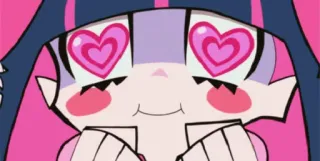 ❤️ Stocking Anarchy Panty & Stocking with Garterbelt Anime, Corações, Fofo, Kawaii, Desenho animado whatsapp sticker