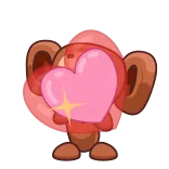 ❤️ Cheburashka Gena the Crocodile Cheburashka, cute, heart, love, cartoon, soviet, monkey telegram sticker