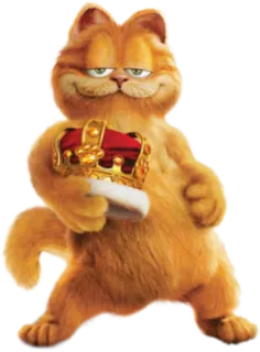 👑 Garfield dessin animé, chat, Garfield, couronne, roi, royal whatsapp sticker