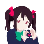 ❤ Anime-Mädchen, Herz, Süß, Cartoon whatsapp sticker