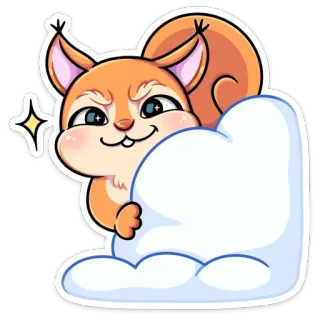 🙂 esquilo, desenho animado, animal, mamífero, fofo telegram sticker