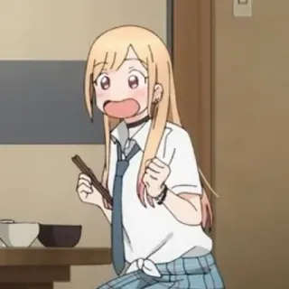 🥟 anime, girl, shocked, cute, student, blond telegram sticker
