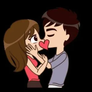 💋 คู่รัก, ความรัก, จูบ, การ์ตูน telegram sticker