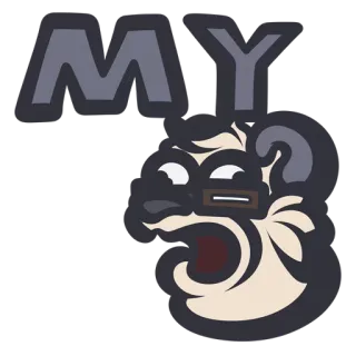 😰 MY animal, cartoon, funny, expression, text telegram sticker