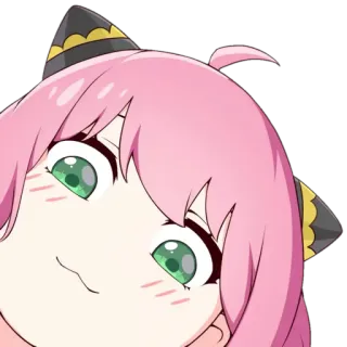 😊 Anya Forger Spy × Family Anime, Mädchen, pinke Haare, Cartoon, süß, Spy x Family, Anya Forger telegram sticker