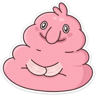 🕟 Blob, Pink, Cartoon, Cute, Character, Sticker, Funny telegram sticker