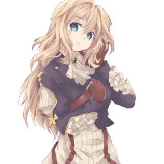😠 Violet Evergarden аниме, девушка, блондинка, Вайолет Эвергарден, персонаж telegram sticker