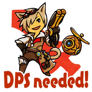 ⚔ DPS needed! アニメ, ゲーム, キャラクター, 猫, スチームパンク telegram sticker