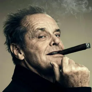 🚬 Jack Nicholson jack nicholson, cigarro, fumando, actor, retrato, hombre, famoso, celebridad telegram sticker