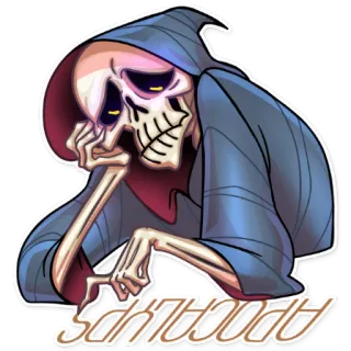 😔 SAHTTUUQUITTY ceifador, esqueleto, desenho animado, morte, humor telegram sticker