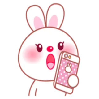 📱 bunny, cute, rabbit, kawaii, animal, cartoon whatsapp sticker