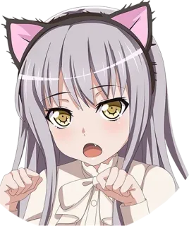😺 anime, cat ears, cute, manga, kawaii, catgirl telegram sticker