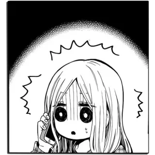 😱 Manga, Anime, Choqué, Appel téléphonique, Dessin animé, Dessin telegram sticker