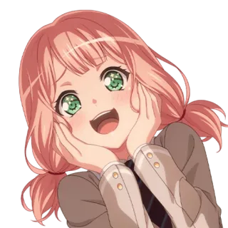 🦩 อนิเมะ, ผู้หญิง, ยิ้ม, คาวาอิ, น่ารัก, Bang Dream telegram sticker
