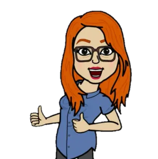 👍 cartoon, avatar, woman, glasses, thumbs up telegram sticker