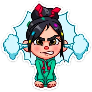 😡 Vanellope von Schweetz Wreck-It Ralph en colère, dessin animé, Disney, Vanellope, Les Mondes de Ralph telegram sticker