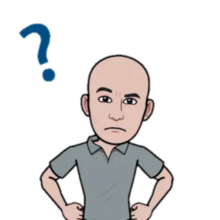 🤷‍♂ confuso, pergunta, Bitmoji, incerto, dúvida, pensando, avatar telegram sticker