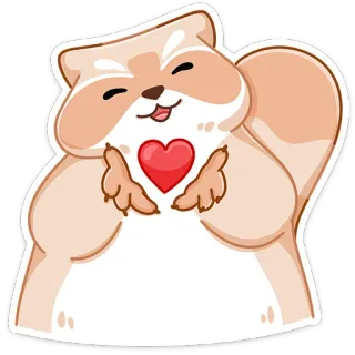 ❤️ กระรอก, หัวใจ, ความรัก, น่ารัก, สัตว์, การ์ตูน whatsapp sticker