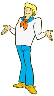 😏 Fred Jones Scooby-Doo การ์ตูน, เฟร็ด, สกูบี้ดู, ปริศนา, ตัวละคร telegram sticker