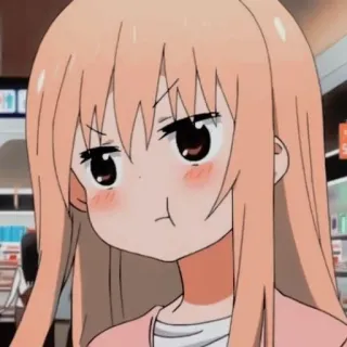 🥤 fille anime, mignon, dessin animé, manga, rougir, sérieux telegram sticker