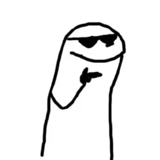 ✨ Pistola con los dedos, Dibujos animados, Gafas de sol, Gesto, Genial whatsapp sticker