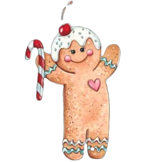 🫥 gingerbread, christmas, candy cane, holiday, sweets telegram sticker