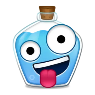 🤪 potion, liquid, bottle, face, cartoon, crazy, tongue telegram sticker