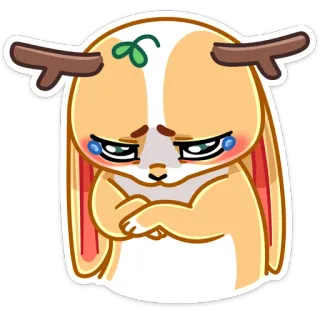 😫 triste, llorando, animal, conejo, lindo, emocional telegram sticker
