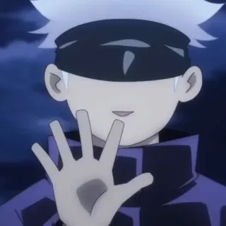 🛑 Satoru Gojo Jujutsu Kaisen Аниме, Манга, Годжо, Сатору, Jujutsu Kaisen, Персонаж, Белые волосы, Жест рукой whatsapp sticker