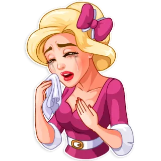 😭 crying, sad, woman, blonde, emotion telegram sticker