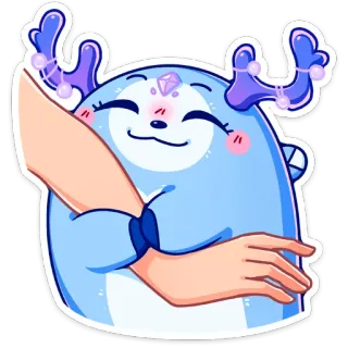 🤗 deer, cartoon, kawaii, cute, animal, character whatsapp sticker