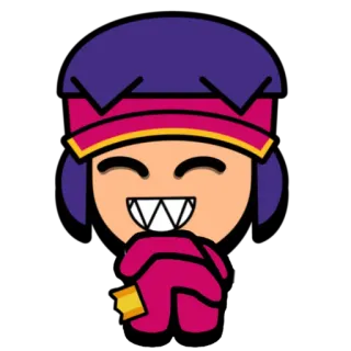 🍿 Shelly Brawl Stars brawl stars, shelly, game, character, happy telegram sticker