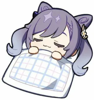 😴 Keqing Genshin Impact Anime, schläfrig, süß, Keqing, Genshin Impact whatsapp sticker